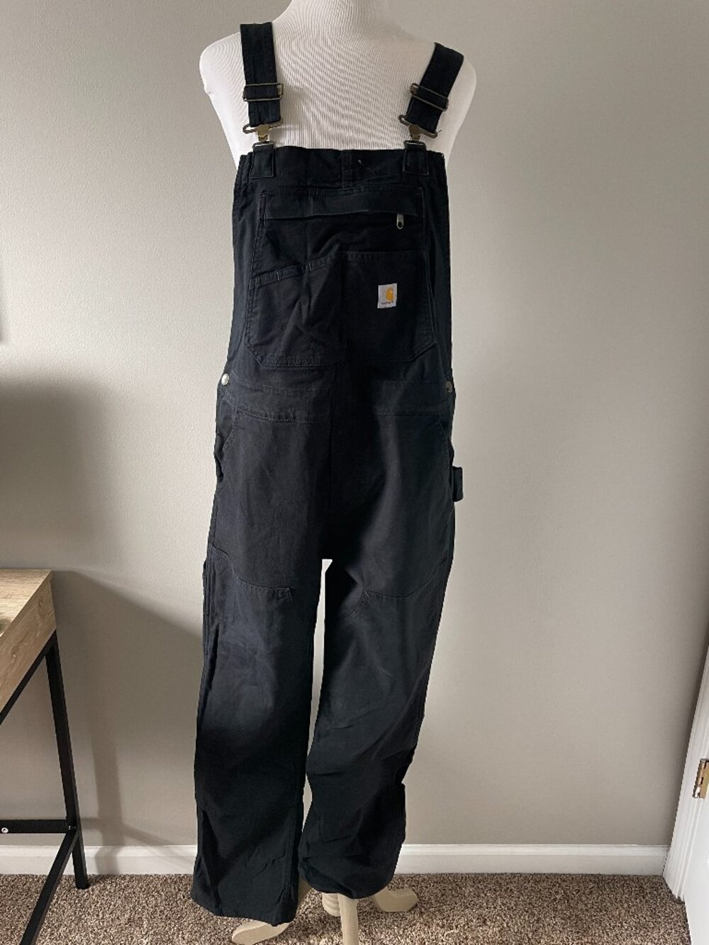 Carhartt Women's Ashland Bib Loose Fit Overalls, Size M, Black Denim